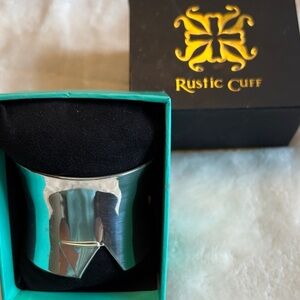 Rustic Cuff Shiny Silver Cuff Bracelet